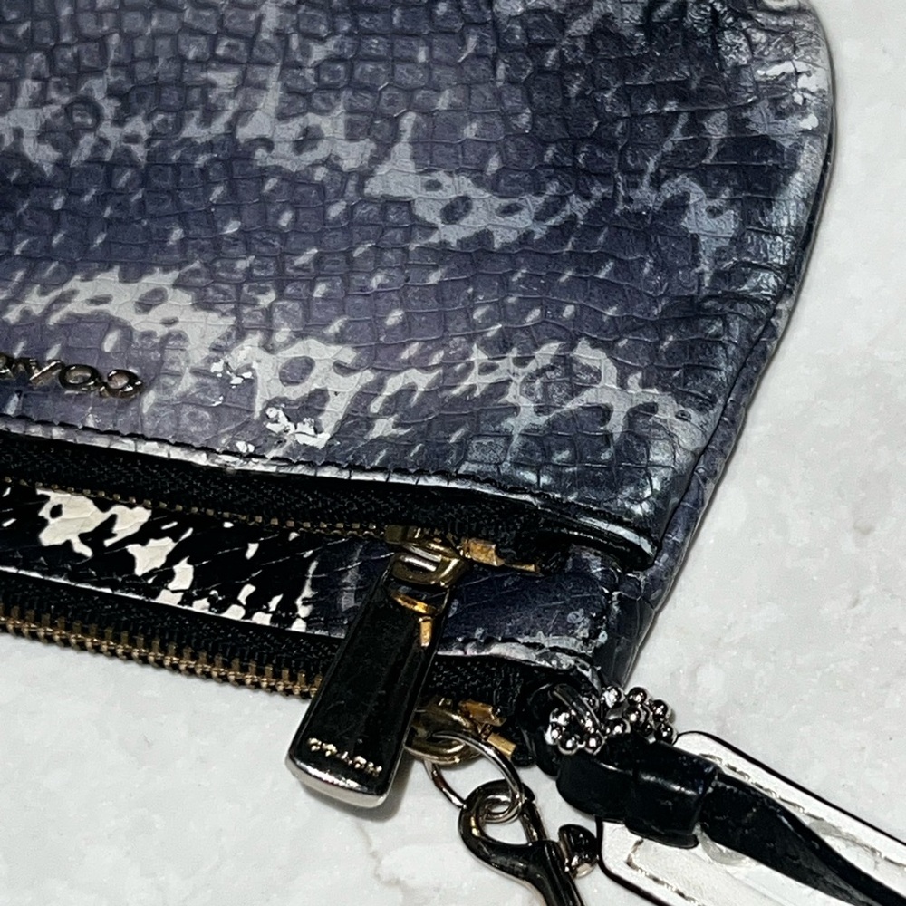 Coach Black White Patterned Double Zip Wristlet - image 14